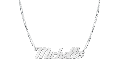 Zilveren naamketting model Michelle2